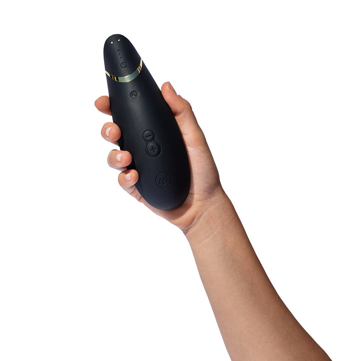 Womanizer Premium 2 Rechargeable Silicone Luxurious Pleasure Air Clitoral Stimulator Black - Headshop.com