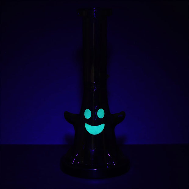 Pulsar Happy Ghost Glass Water Pipe - 10" / 14mm F