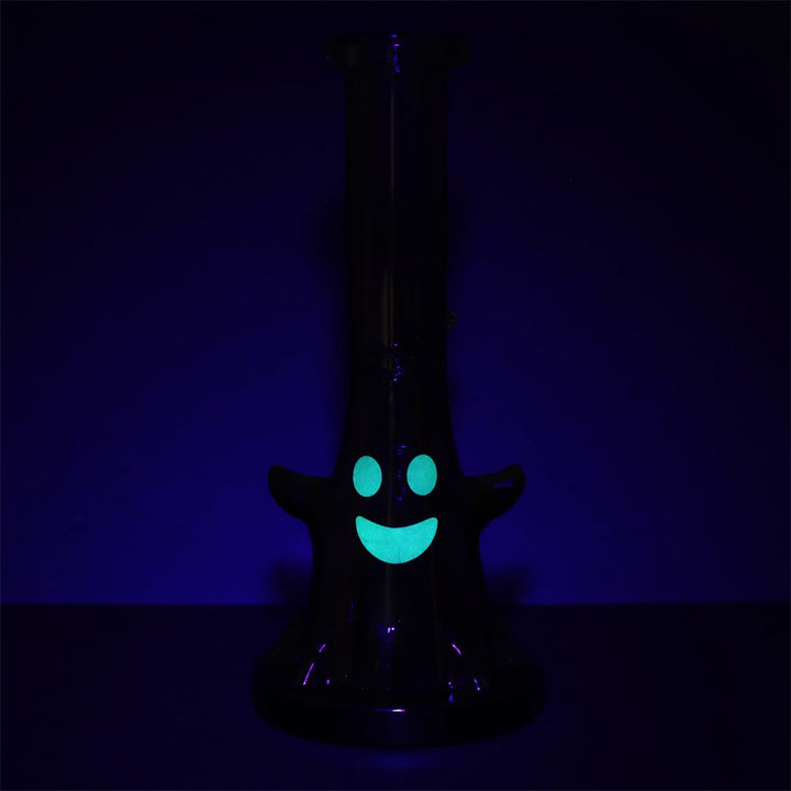 Pulsar Happy Ghost Glass Water Pipe - 10" / 14mm F