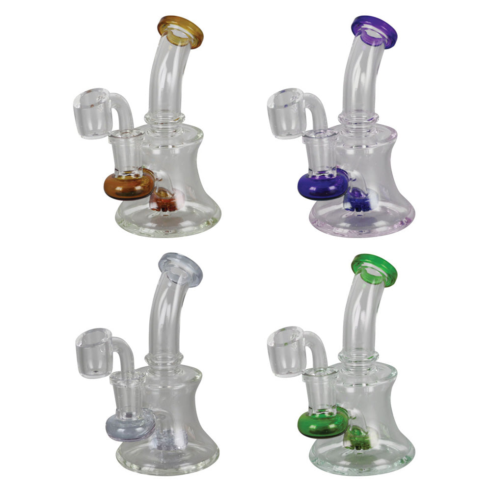 Mini Hour Glass Oil Rig - 5.25" / 14mm F / Colors Vary - Headshop.com