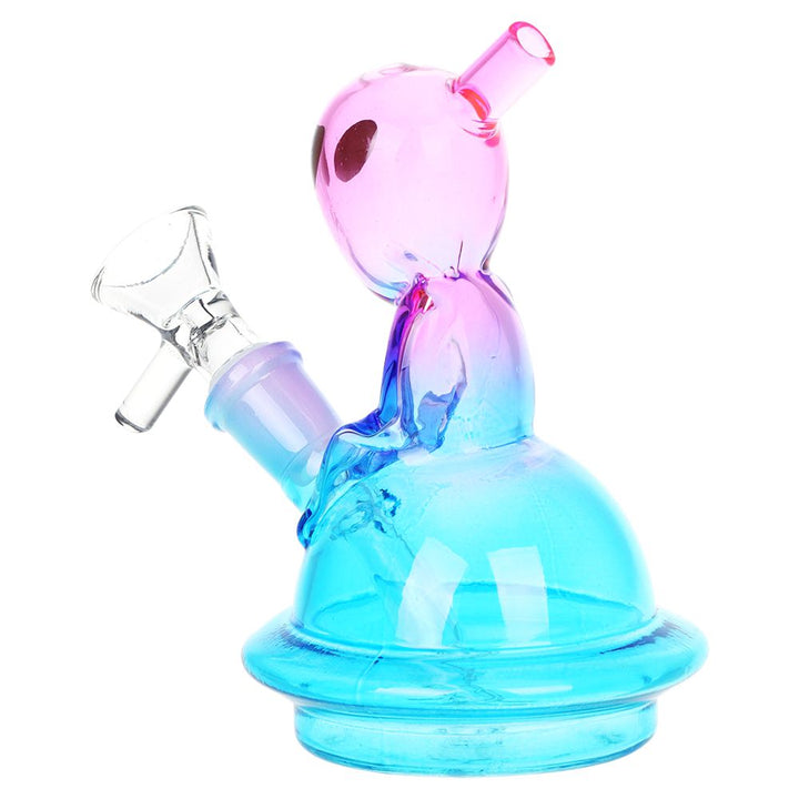 Alien UFO Ombre Mini Glass Water Pipe - 5" / 14mm F / Colors Vary - Headshop.com