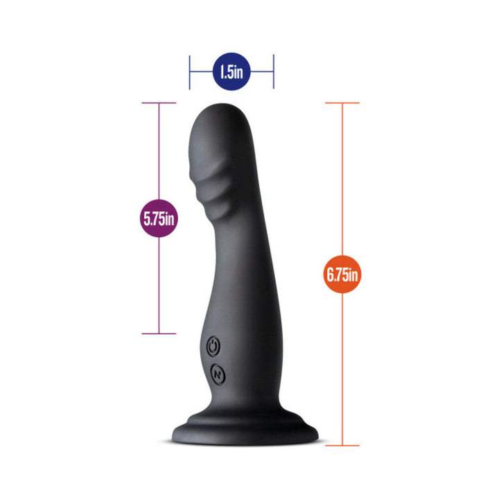 Blush Impressions Amsterdam Rechargeable Silicone 6.5 in. Vibrating Dildo with Suction Cup Black - Headshop.com