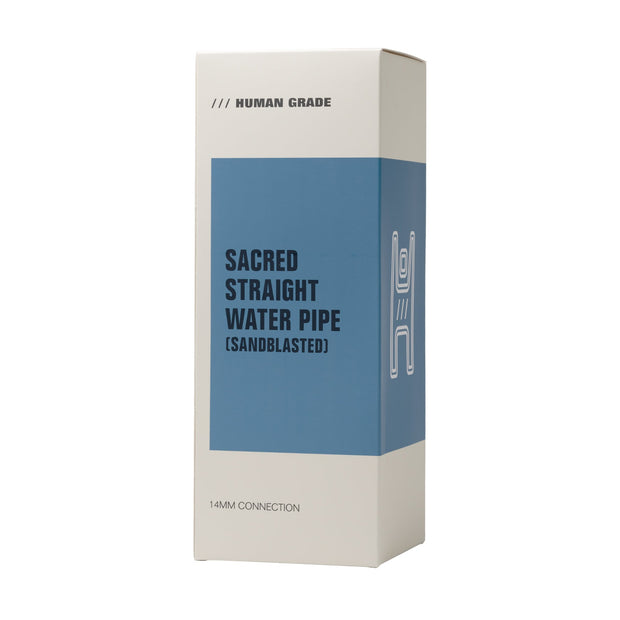 Human Grade Sacred Straight Sandblasted Glass Water Pipe