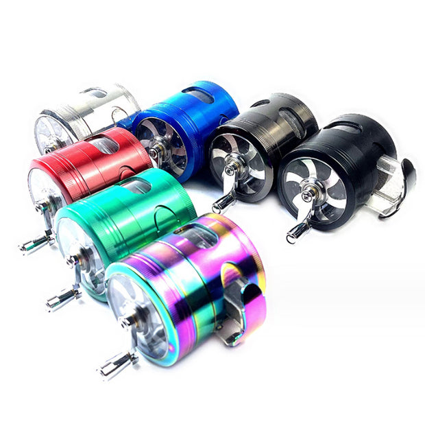 Cloud 8  Hand Crank Grinder with Chamber Window, Collection Drawer 2.5 4 Piece - Headshop.com