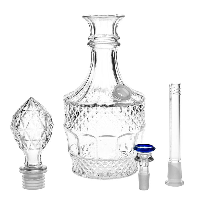 Vintage Decanter Style Glass Water Pipe w/ Cap - 8.5" / Liquor - Headshop.com