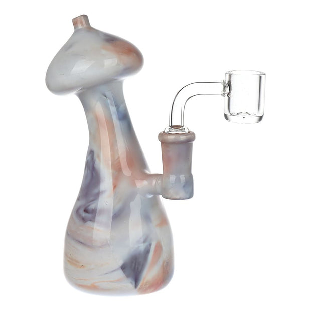 Mushroom Top Marbled Glass Dab Rig - 6" / 14mm F / Colors Vary - Headshop.com