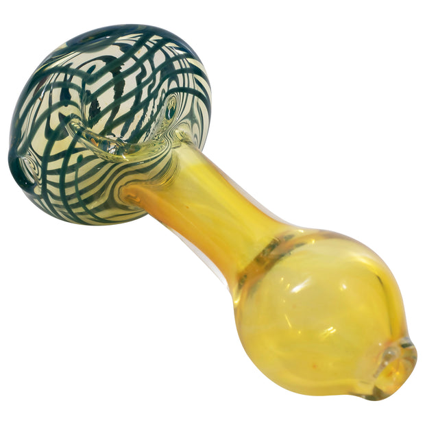 LA Pipes Spiral-Head Color Changing Glass Spoon Pipe - Headshop.com