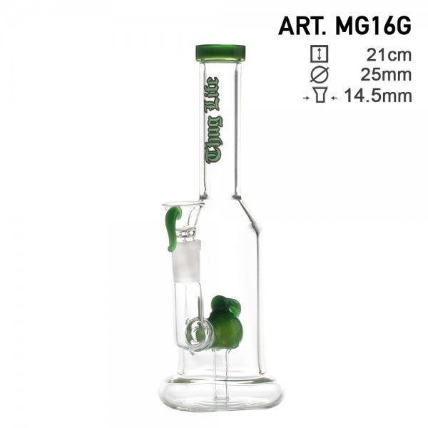 Thug Life | 8" Green Water Pipes w/ Custom Perc - Headshop.com