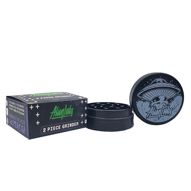 Alien Labs Aluminum Grinder - Black Ship / 2pc / 2.25" - Headshop.com