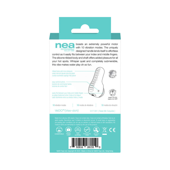 VeDO Nea Rechargeable Finger Vibe Tease Me Turquoise - Headshop.com