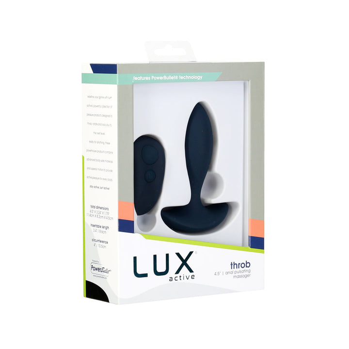 Lux Active Throb 4.5 in. Anal Pulsating Silicone Massager Black - Headshop.com