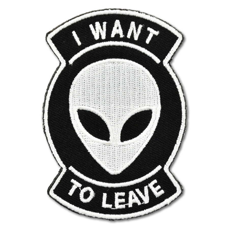 Alien I Want To Leave Embroidered Iron-On Patch - Headshop.com