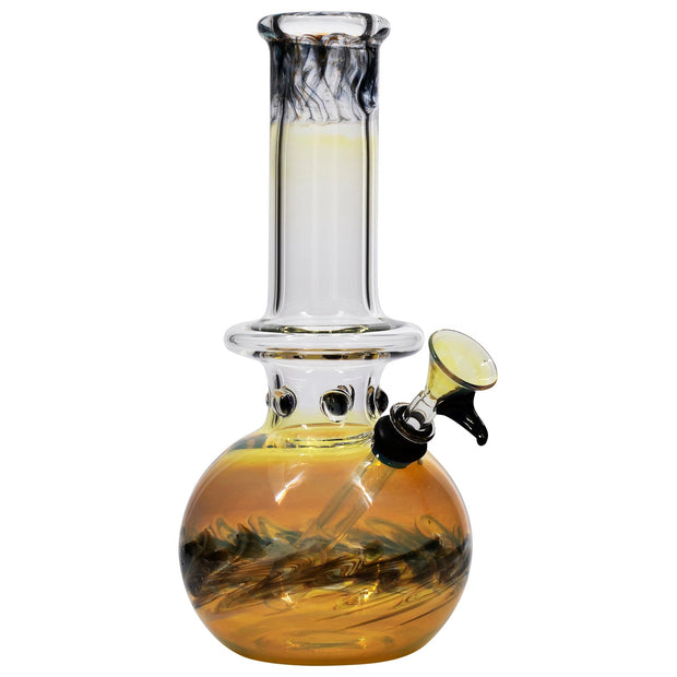 LA Pipes "Time Traveler" Silver Fumed Pull-Stem Bubble Bong - Headshop.com