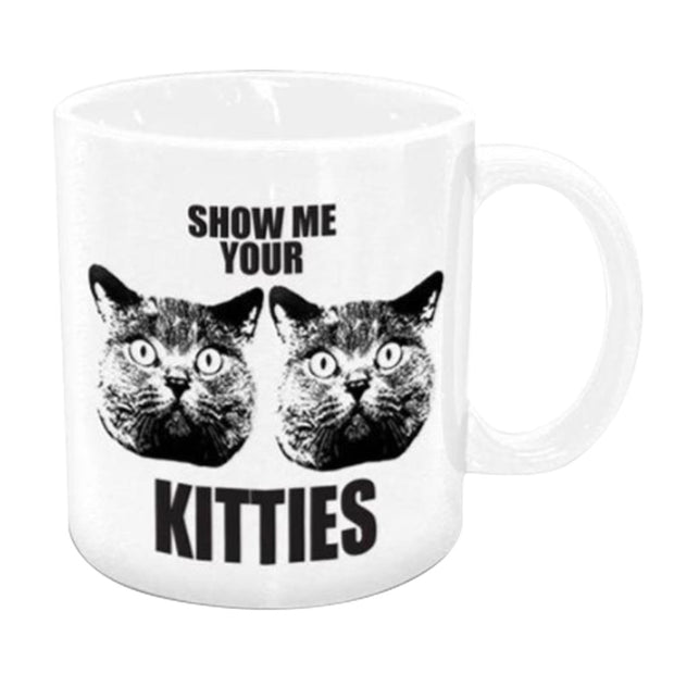 Show Me Your Kitties Ceramic Drinking Mug - 22oz - Headshop.com
