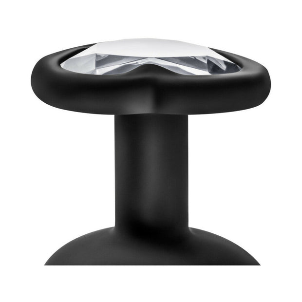 Blush Temptasia Bling Anal Plug with Heart-Shaped Gem Base Large Black - Headshop.com