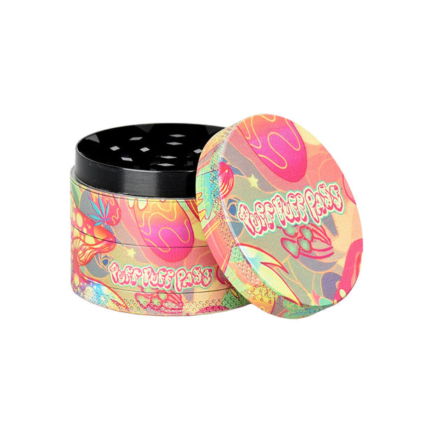 Psychedelic Mushroom Grinder - 4pc / 2" / Assorted Designs 12PC DISPLAY - Headshop.com
