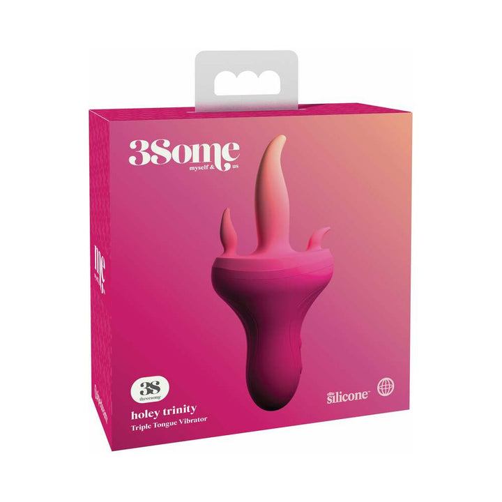 Pipedream 3Some Holey Trinity Triple Tongue Vibrator Rechargeable Silicone Red - Headshop.com