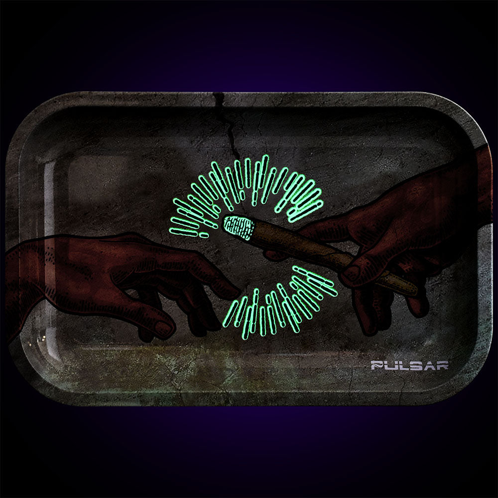 Pulsar Glow Metal Rolling Tray w/ Lid | Creation of Passage - Headshop.com