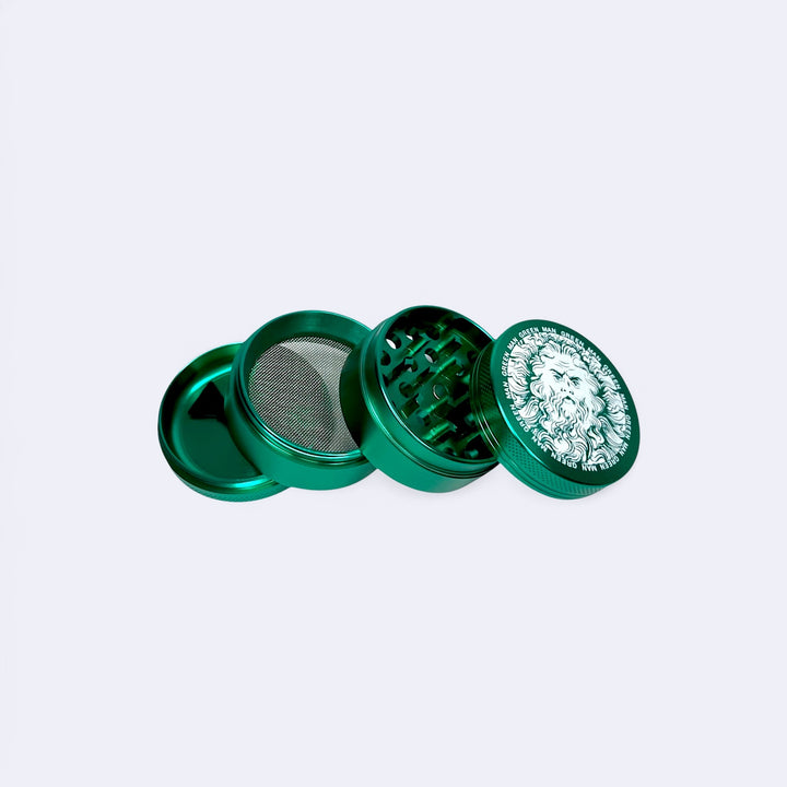 Green Man Green Aluminum 4-Piece Grinder, 2" - Headshop.com