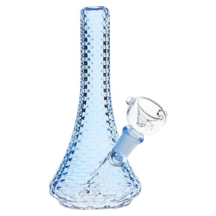 Sleek Art Deco Mini Glass Beaker Water Pipe - 5.5" / 10mm F / Colors Vary - Headshop.com