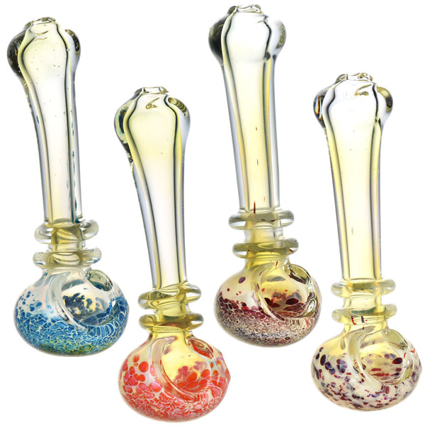 Fumed & Speckled Spoon Pipe - 4.5" / Colors Vary Fumed & Speckled Spoon Pipe - 4.5" / Colors Vary