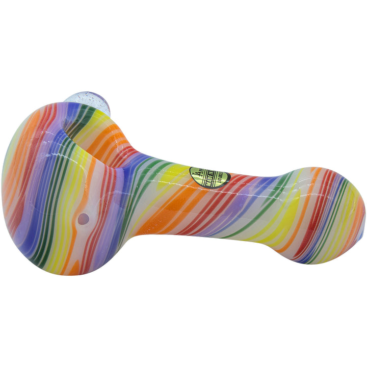 LA Pipes Rainbow Spirals Glass Pipe on White - Headshop.com