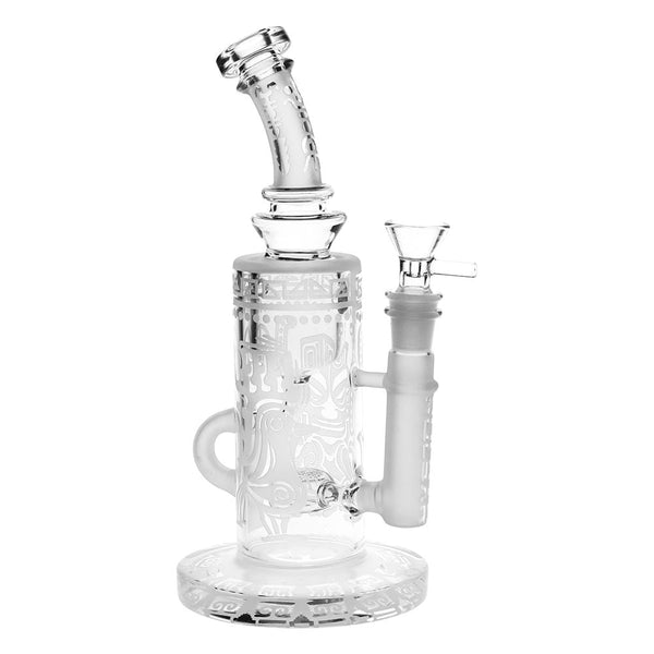 Pulsar Ancient Designs Sandblasted Klein Recycler Glass Water Pipe - 9" / 14mm F Pulsar Ancient Designs Sandblasted Klein Recycler Glass Water Pipe - 9" / 14mm F