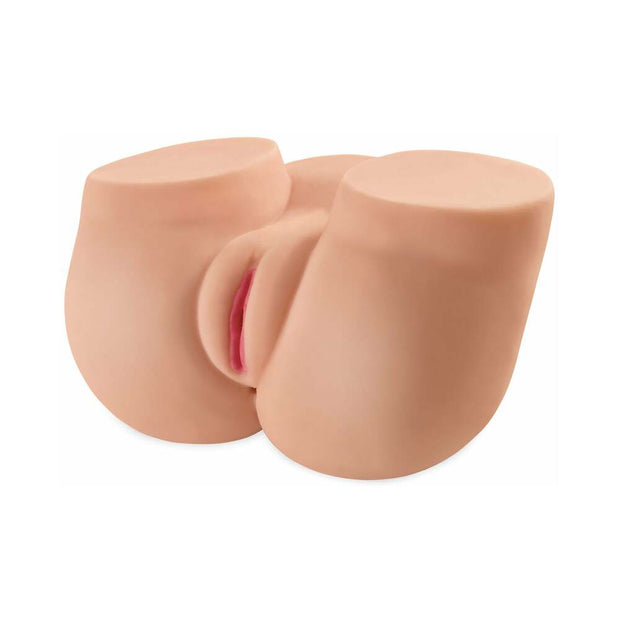 PDX Dirty Talk Interactive Fuck Me Silly Rechargeable Vibrating Dual-Entry Masturbator Beige - Headshop.com