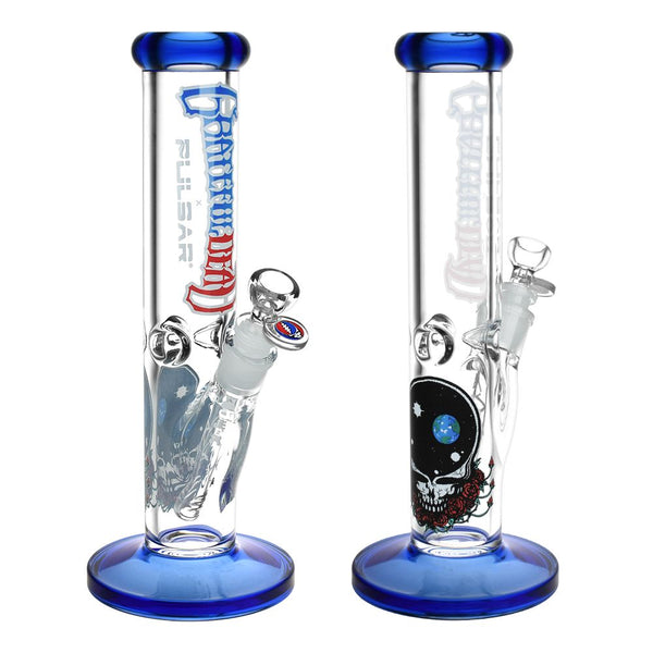 Grateful Dead x Pulsar Straight Tube Glass Bong - 11.75" / 14mm F Grateful Dead x Pulsar Straight Tube Glass Bong - 11.75" / 14mm F