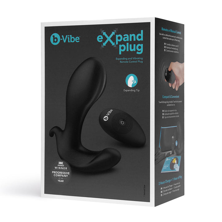 b-Vibe Expand Expanding and Vibrating Remote Control Plug Black - Headshop.com