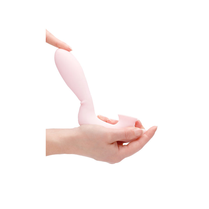 Shots Irresistible Desirable Rechargeable Silicone Soft Pressure Air Wave Dual Stimulator Pink - Headshop.com