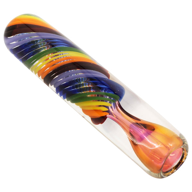 LA Pipes "Twisted Rainbow" Fumed Glass Chillum - Headshop.com