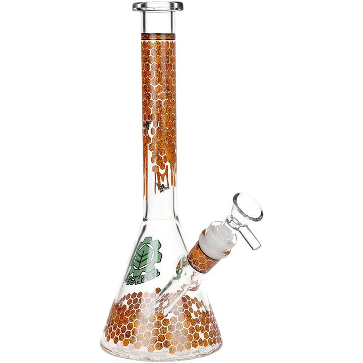 SeshGear Honeycomb Beaker Glass Water Pipe - 9.75" / 14mm F / Colors Vary - Headshop.com