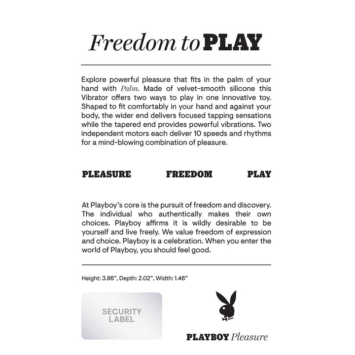 Playboy Palm Rechargeable Silicone Tapping Vibrator Solo - Headshop.com