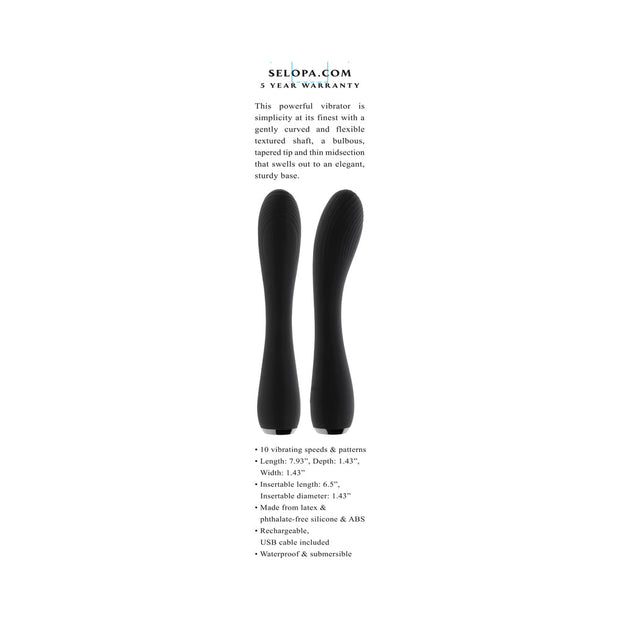 Selopa Midnight Magic Rechargeable Vibrator Silicone Black - Headshop.com