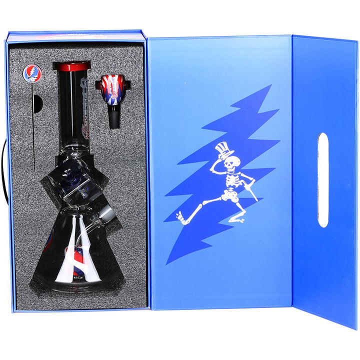 Grateful Dead x Pulsar Inception Cube Beaker Glass Water Pipe - 12.75" / 14mm F - Headshop.com
