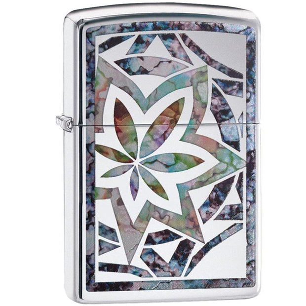 Zippo Lighter | Fusion Leaf | Polished Chrome - Headshop.com