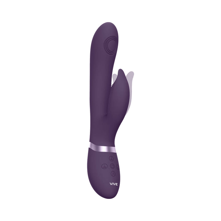 VIVE AIMI Rechargeable Swinging Pulse-Wave Silicone Rabbit Vibrator Purple - Headshop.com