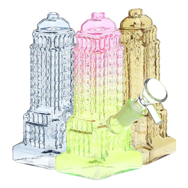 Empire State of Mind Glass Water Pipe - 6" / 14mm F / Colors Vary Empire State of Mind Glass Water Pipe - 6" / 14mm F / Colors Vary