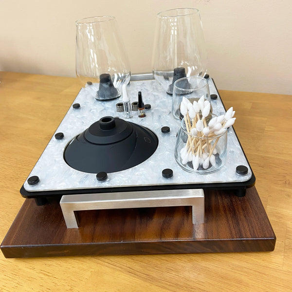 Zenco Vaporizer Double Sommelier Dab Sipping Glass Serving Tray with Handles for Drinkable Vapor Zenco Vaporizer Double Sommelier Dab Sipping Glass Serving Tray with Handles for Drinkable Vapor