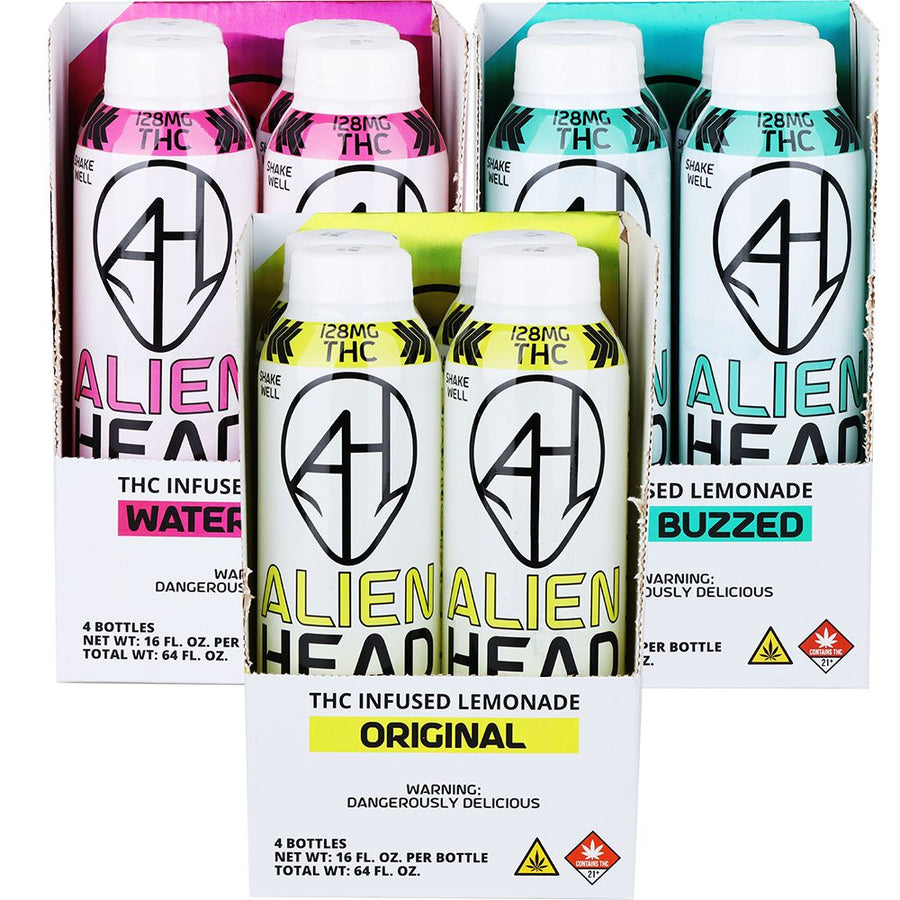 Alien Head D9 THC Lemonade | 16oz | 128mg | 4ct - Headshop.com