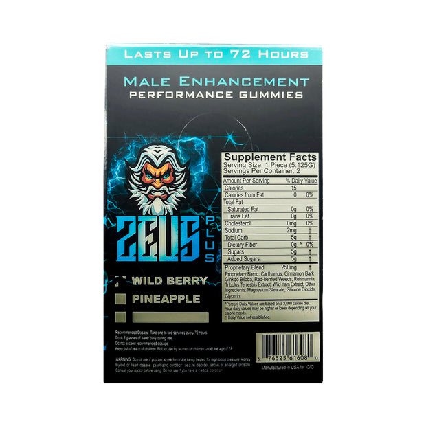 Zeus Plus Male Supplement Gummies Pineapple 2pk (24/DP) - Headshop.com