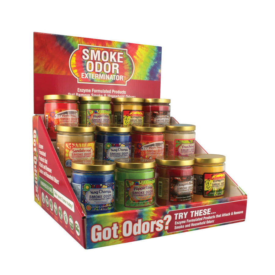 13oz Smoke Odor Exterminator Candle - Retro Mix - 12PC BOX - Headshop.com