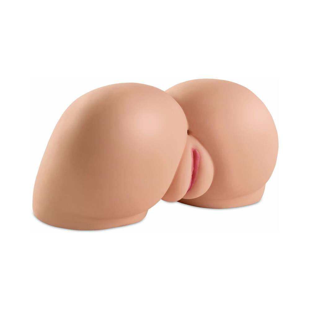 PDX Dirty Talk Interactive Fuck Me Silly Rechargeable Vibrating Dual-Entry Masturbator Beige - Headshop.com