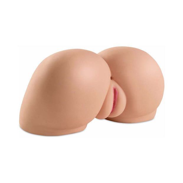 PDX Dirty Talk Interactive Fuck Me Silly Rechargeable Vibrating Dual-Entry Masturbator Beige - Headshop.com