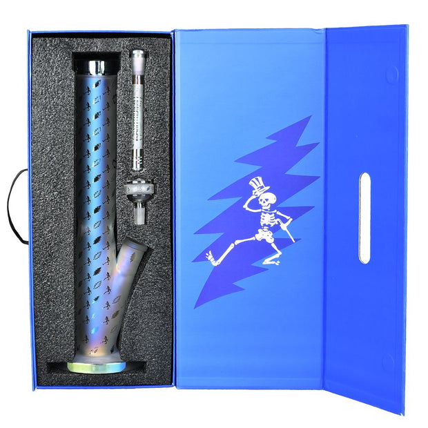 Grateful Dead x Pulsar Bolts And Skellies Straight Tube Water Pipe-15.5"/14mm F - Headshop.com