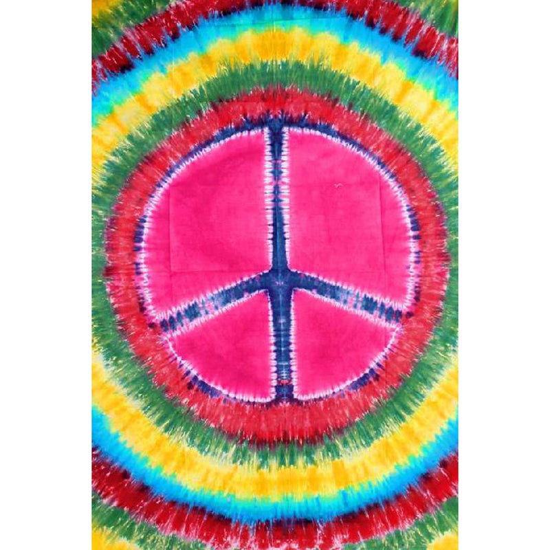 ThreadHeads Tie Dye Peace Sign Tapestry - 55"x83" - Headshop.com