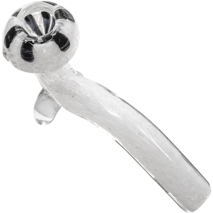 LA Pipes White Fritted Sherlock with Black 'Daisy' Fritted Bowl - Headshop.com