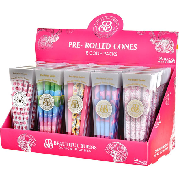 Beautiful Burns Designer Pre-Rolled Cones | Various Styles | 8pc - Headshop.com