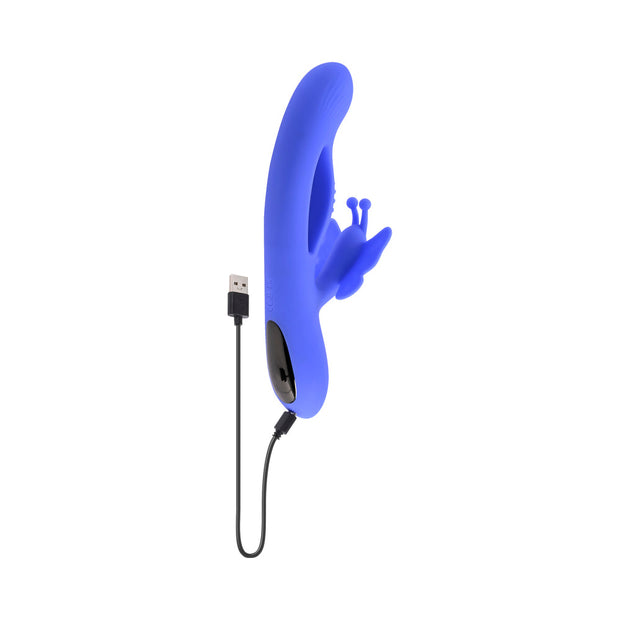 Evolved Butterfly Dreams Rechargeable Dual Stim Vibe Silicone Blue - Headshop.com